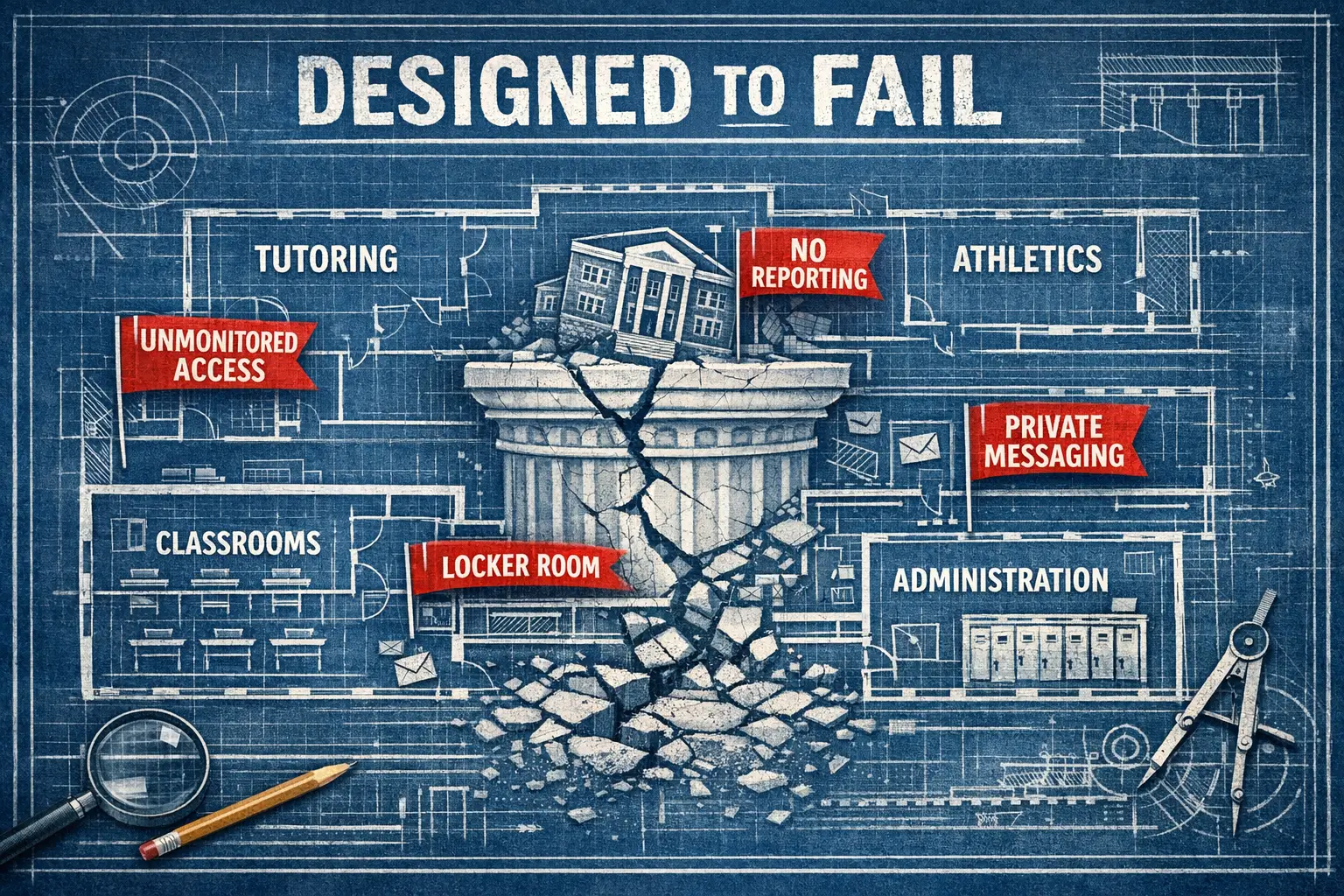 Blueprint of broken